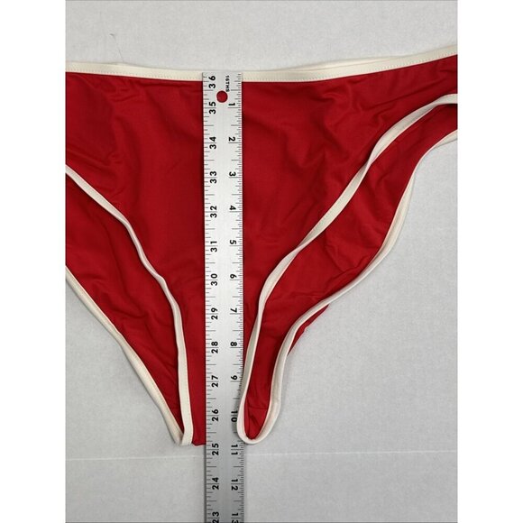 Andie Women's L The Bells Hipster Swim Bottom Poppy Red NWT - Picture 6 of 14